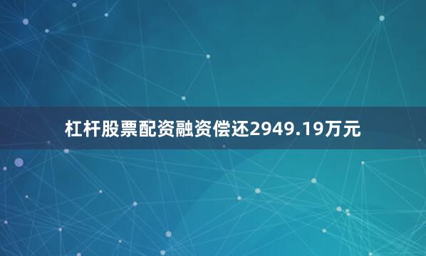 杠杆股票配资融资偿还2949.19万元